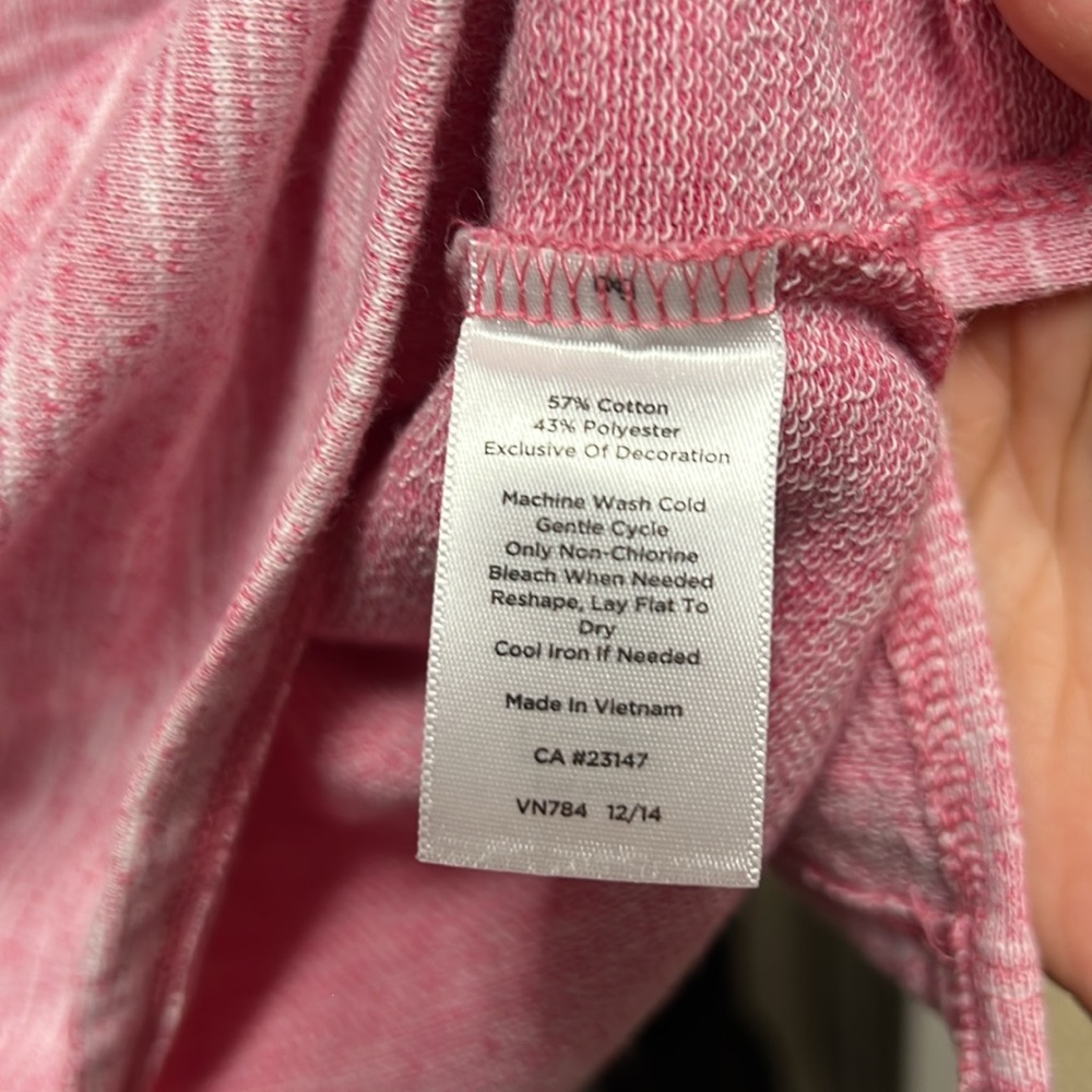 Talbots Pink XL Petite XLP Heathered Top White Tassel Tie - Picture 7 of 7
